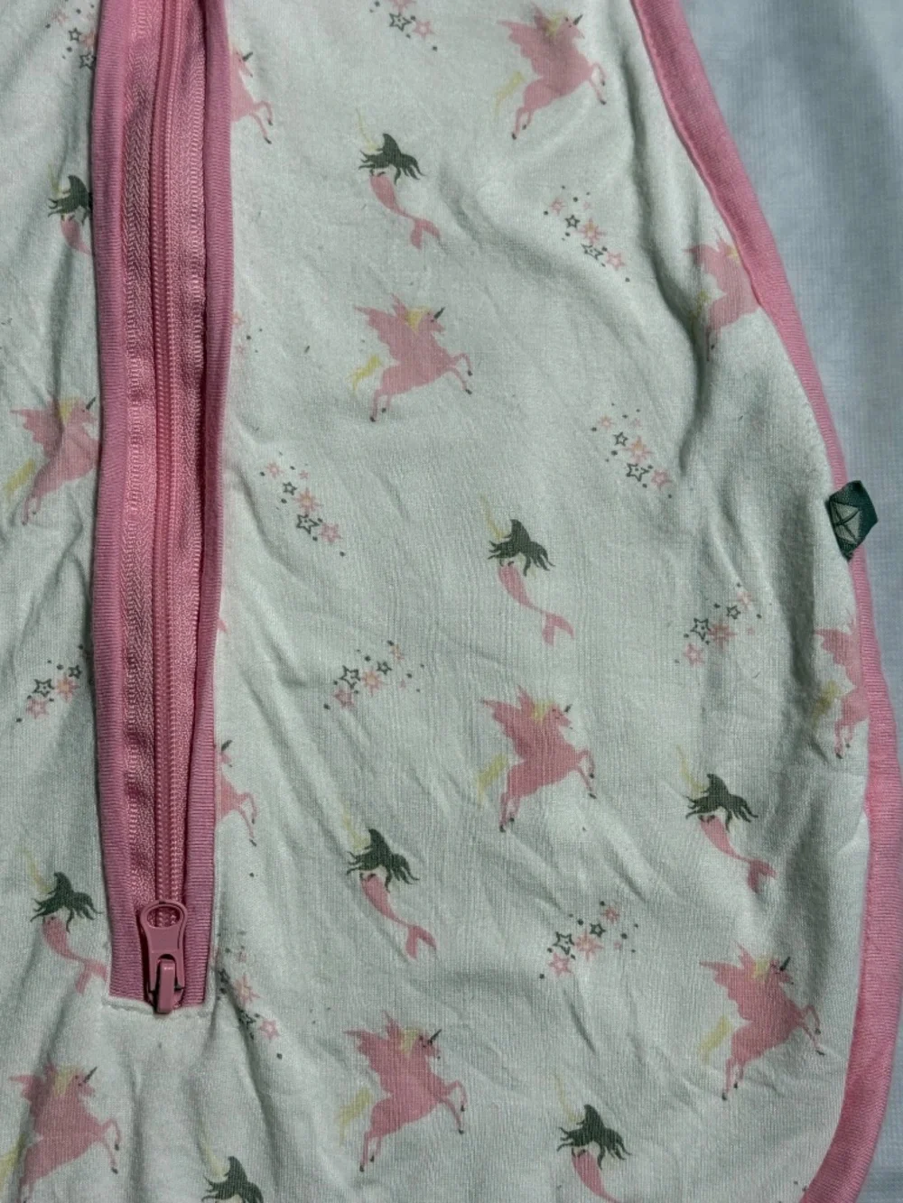 Kyte Baby Whimsical Unicorn Pink and White SleepSack Size 0-3 Months 0.5 tog